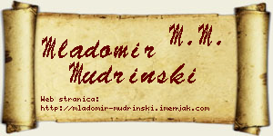 Mladomir Mudrinski vizit kartica